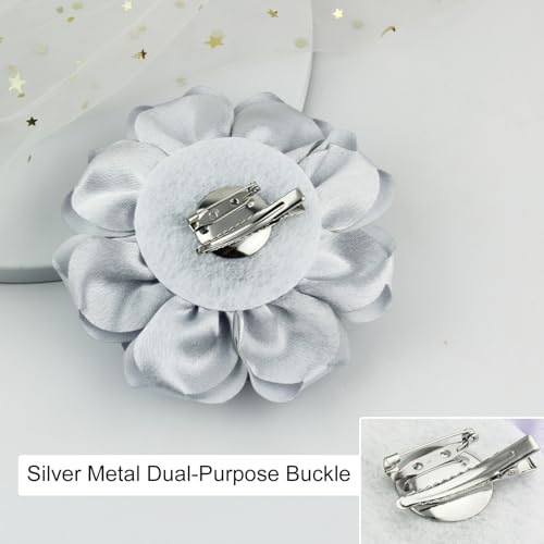 Image of 4.3 inch Red Rose Hair Clip Large Flower Brooches for Women | Charming Flowers Pins for Clothes | Turn Heads with Stylish Rose Hair Clip Flower Brooch Pin for Clothes & Clips for Woman