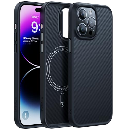 TORRAS 2023 Upgraded MegaMag Shield Designed for iPhone 15 Pro Max Case [Military Grade Drop Tested] [Compatible with MagSafe] for iPhone 15 Pro Max Phone Case [Aramid Fiber Made],Black