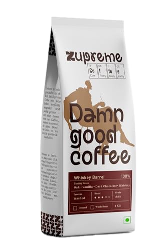 Image of Zupreme Premium Coffee Whisky Barrel Aged | Premium Specialty Coffee Beans | Oak Barrel Infused | Rich, Smooth & Aromatic | Freshly Roasted | Limited Edition Coffee | 1 Kg