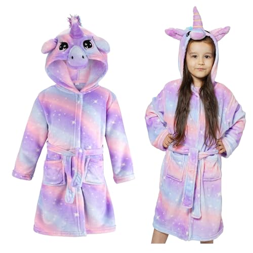 KAKU NANU Bata Niña Unicornio Esponjoso Suave Albornoz Niña Batas De Casa 6 7 Anos Accappatoio Albornoces Infantiles