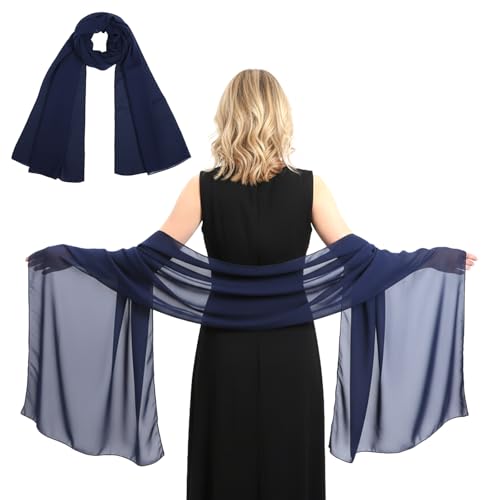 DOPENSPI Châle et écharpe en mousseline de soie pour femme, 200 x 70 cm, légère et douce, pour...
