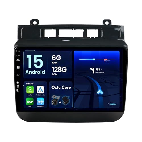 BXLIYER - [8-Core, 6G+128G] - Android 15 IPS Autoradio pour VW Touareg FL NF (2011-2017) - sans Fil Carplay + Android Auto - LED Caméra + MIC - 2 Din 9 Pouce...