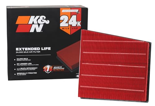 Filtre à air K&N pour camion GMC et Chevy avec autonomie longue durée de 24 000 km