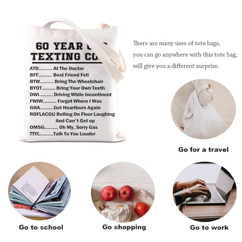 Bolsa Tote con código de texto para cumpleaños 60 miniatura 5