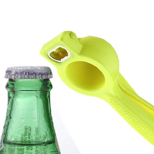Image of Lemon Squeezer & Citrus Juicer with with Attached Bottle Opener, Manual Hand Press for Fresh Lemon, Lime, Orange Juices, Easy Squeeze, Easy Clean, 2-in 1 Lime Squeezer (Yellow)