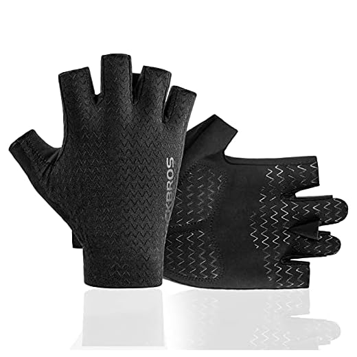 ROCKBROS Cycling Gloves - Half Finger MTB & Road Biking Gloves for Men & Women - Absorbing Gel Pad, Anti-Slip, Breathable