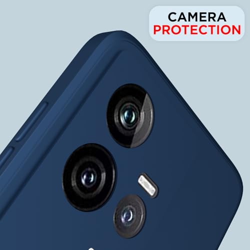 Image of Outlouders Back Cover for iQOO 11 5G | Camera Protection | Durable Soft Matte Silicone Bumper Case (Blue)