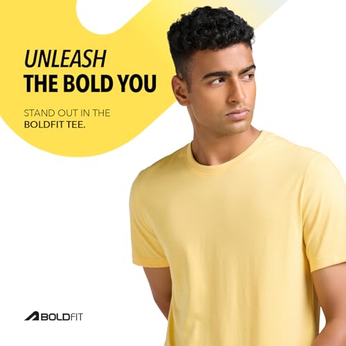 Image of Boldfit Tshirt for Man, Crew Neck Regular Fit Mens Tshirt, Half Sleeves Plain Soft Cotton Blend T Shirt, Breathable Everyday Comfort, Timeless Style & Fade-Resistant Fabric Ideal for All Body Types