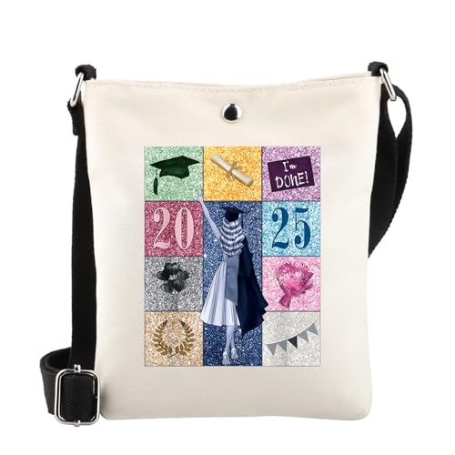 WSNANG Senior Graduation Gift for Her Senior 2025 Grad Tote Bag College Graduate Gifts 2025 Senior Graduate Shoulder Bag