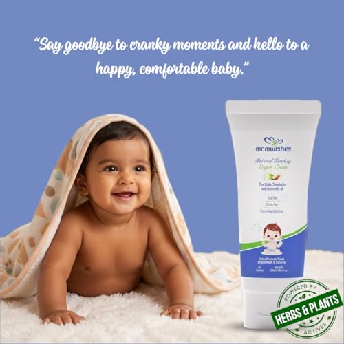 Image of Baby Diaper Rash Cream (50ml) | Rash Relief for Newborns & Babies | Helps Prevent Diaper Rash, Nappy Rash, Redness & Irritation | With Zinc Oxide, Shea Butter & Chamomile | Gentle Baby Skin Protection