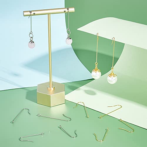 UNICRAFTALE 160Pcs 2 Size 2colors 316 Surgical Stainless Steel Earring Hooks GoldenEar Wire Hooks with Vertical Loops Pin 0.7mm French Fish Wire Earrings for Jewelry Making Hole 1.5mm - Image 2