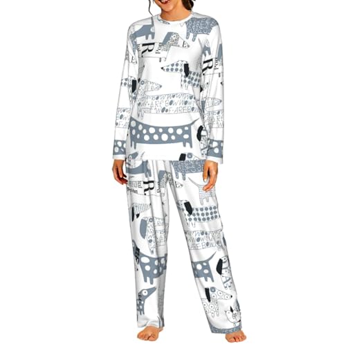 Pyjama long teckel femme pour des soirées cocooning