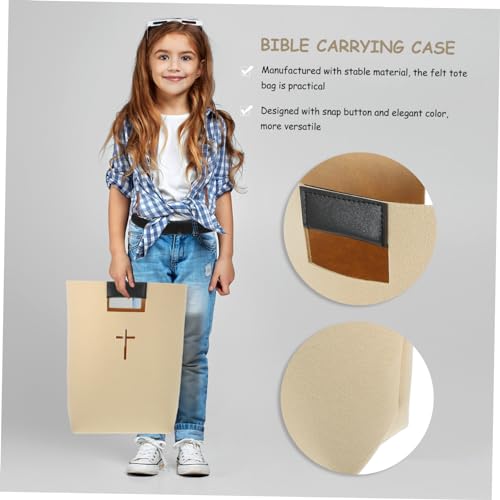 DOITOOL Elegant Felt Handbag Bible Carrying Case Study Bible Cover Shopping Bag for Office School Use3