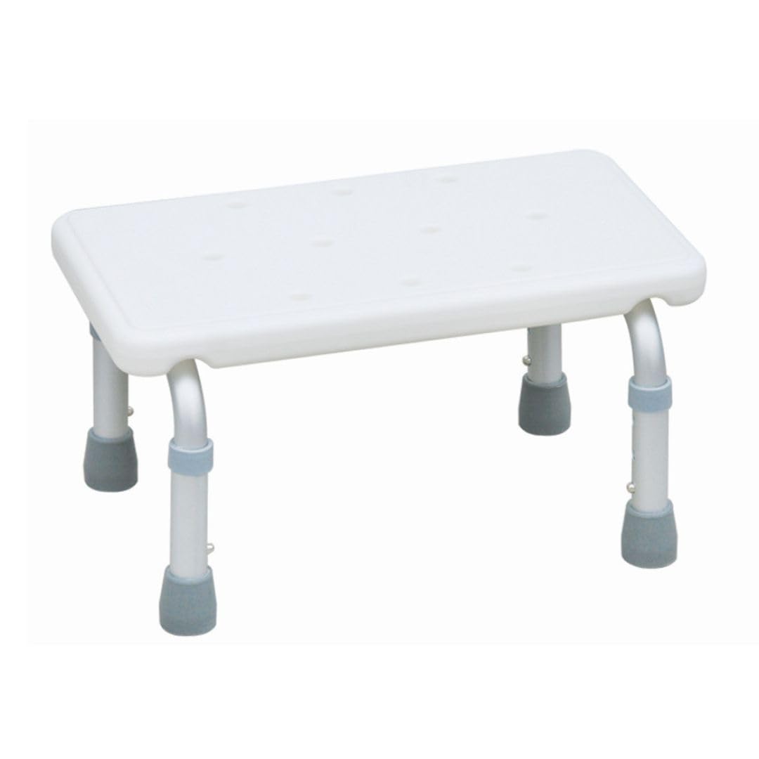 Bathroom Stool, Adjustable Seat 21-26 cm, Non-Slip, Shower Auxiliary Chair, Orthopaedic, Help for the Elderly and Adults, Maximum 110 kg, White