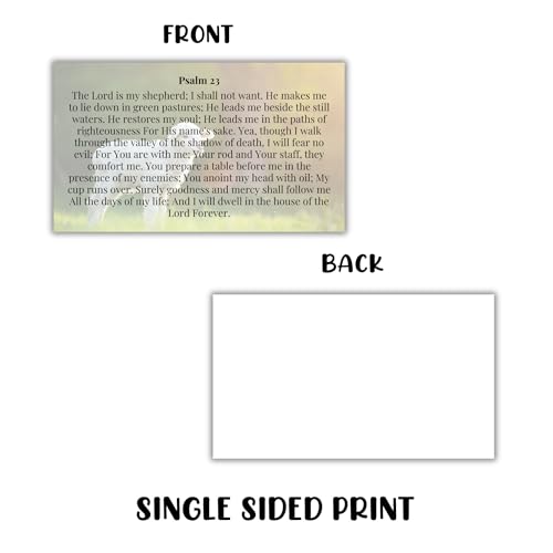 Psalms 23 Bible Verse Wallet Card | 30pk 2x3.5” Jewelry I Am Not Alone Poster Wall Art Bracelet Driving Keychain First Time Drivers Angel4