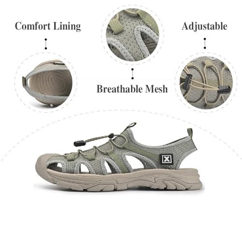 Asifn Mens Sports Sandals Summer Breathable Beach Shoes Outdoor Waterproof Hiking Shoes Closed Toe Lightweight Casual Shoes2