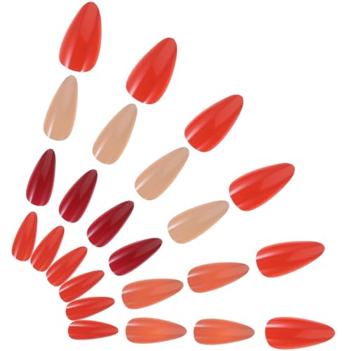 Mikinona 24 Peças unhas postiças para mulheres fake nails gel unhas primeiro para unhas verniz unhas unhas unhas pressionam prensa nas unhas para as mulheres unhas falsas abdominais