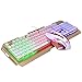 104 Touches Rétro-éclairage Filaire Gaming Clavier Souris Ensemble Clavier mécanique Claviers durables Combos Souris for PC Portable Gants De Sport (Color : B)