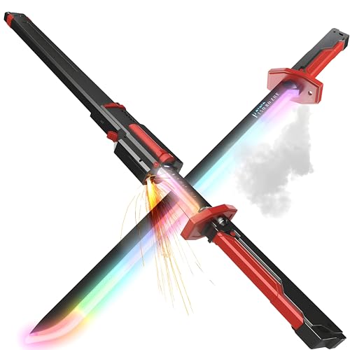 Image of Cable World LED Spark Sword with Sound and Fog, Type-C Rechargable, Sparks & Fog Effect with Hit Sensor Sound - Type-C Rechargeable LED Toy Sword for Kids and Adults