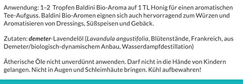 Foto von Baldini Bio Lavendelöl 5ml - 100% Naturreines Ätherisches Öl - Lebensmittelqualität - Vegan - für Speisen, Getränke & Aroma Diffuser - aus Italien