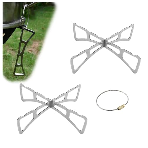 MIUPOO Outdoor Cooking Rack,Stainless Steel Baking Steaming Roasting Rack,for BBQ,Steaming,and Outdoor Cooking,Steam Rack Removable,4.85 Inches,2 Pieces.