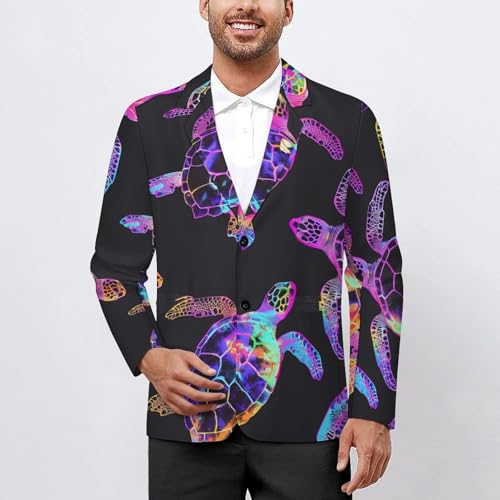 Sea Turtle Mens Blazer Two Button Sport Coat Lightweight Suit Jacket for Travel Business Wedding2