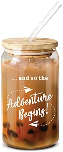 NewEleven Congratulations Gifts For Women – 2024 Graduation Gifts For Her, Farewell Gifts, Going Away Gifts, Moving Away Gifts For Friends – New Beginnings Gifts For Women, Her – 16 Oz Coffee Glass