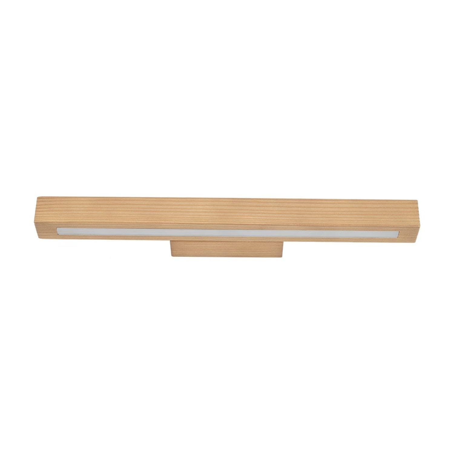 Lámpara cuadro LED madera 46 cm largo pino 3000 K luz blanco cálido 988 lm downlight lámpara cuadro moderno salón espejo dormitorio