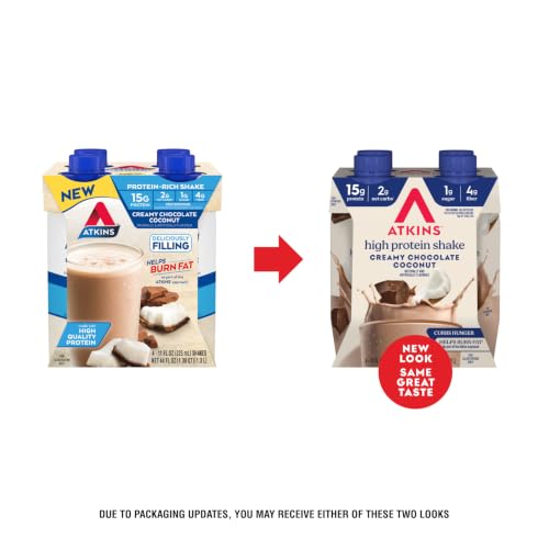 Image of Atkins Creamy Chocolate Coconut Flavored Protein Shake, 12 Count