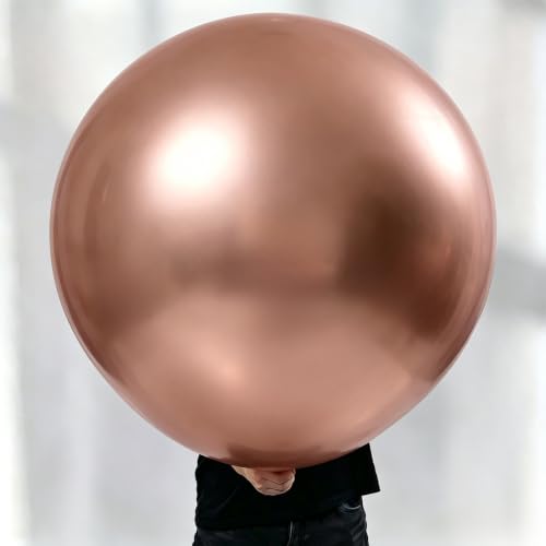 Image of KALOR Metallic Rose Gold Giant 36 Inch 9pcs Large Latex Balloons