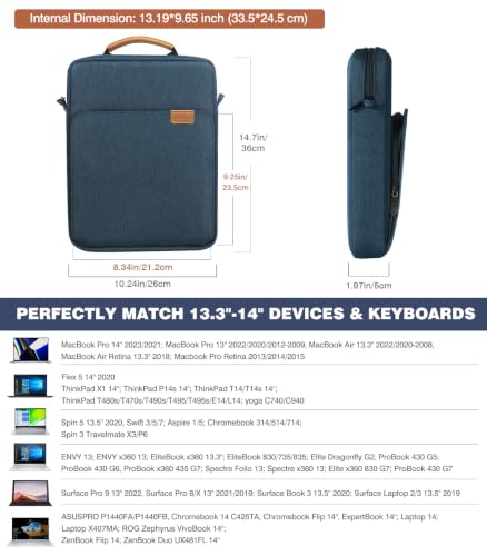 Image of MoKo 13.3-14 Inch Laptop Sleeve Carrying Bag with Shoulder Strap & Handle