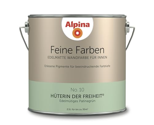 Alpina Feine Farben – No. 10 Hüterin der Freiheit® – edelmatte Innenfarbe - Wandfarben für einzigartige Farbwirkungen und Raumstimmungen – Edelmütiges Patinagrün – 2,5 Liter