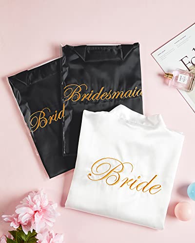 Image of Jecery 7 /12 Pcs Bridesmaid Robes Bride Kimono for Wedding Day Satin Embroidered Bridal Party Robes