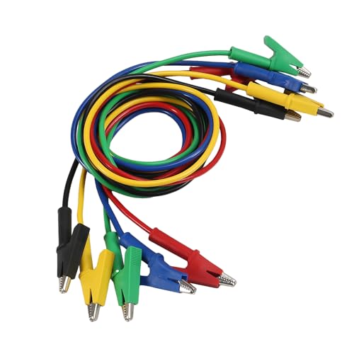 Image of ACEIRMC 5PCS Alligator Clips Test Leads Dual Ended Crocodile Wire Cable with Insulators Clips Test Flexible Copper Cable for Electrical Testing 3.3ft /1m