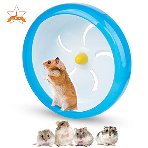 Bigxin 1Pcs Rueda para Animales Hamster Bola Hámster, Rueda Hamster Silenciosa Rueda de Plástico para Hámster, Rueda para Cobayas Ratones, Herbos, Ratas Mascotas Pequeñas (17cm, Azul)