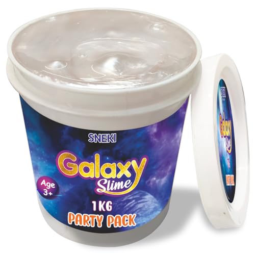 SNEKI (1 Kg) White Galaxy Slime for Kids DIY Fruit Scented Metallic Magic Toy Slimy Slime Gel Jelly Putty Art Toys Birthday Gift Box for Boys Girls 3 to 10 Years
