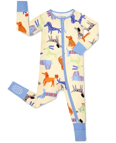 Image of babee Reshinee Bamboo Viscose Baby Convertible Footie Pajama, Zipper Pajamas for Baby Boys & Girls, Sleep & Play Footed Pjs