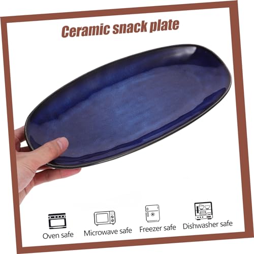 Plato de cerámica para sushi PRETYZOOM azul miniatura 4