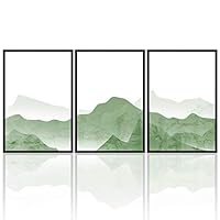 3 Piece Framed Canvas Wall Art Mountain with Fog Canvas Prints Home Artwork Decoration for Living Room,Bedroom - 16