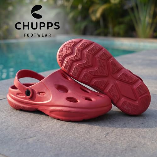 Image of CHUPPS Gator Clogs for Men | Lightweight EVA Clogs | Anti-Slip Sole | Cushioned Footbed | Breathable Ventilation | Adjustable Back Strap | Waterproof Casual Garden Clogs for Men