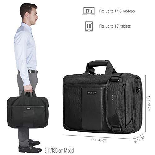 Everki Versa Premium Business 13-Inch To 17.3-Inch Laptop Briefcase Bag, Ballistic Nylon And Leather, Travel Friendly (Ekb427Bk17), Black #TOP2