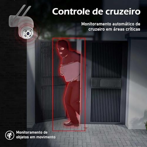 Câmera De Segurança Wi-fi Externa À Prova D'água Full Hd Gira 360 Bivolt (APP ICSEE)