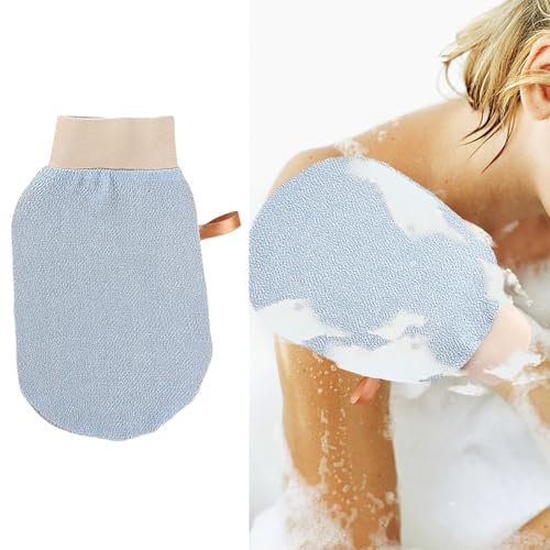 Exfoliating Glove, Deep Revive Glow Exfoliating Glove, Dual-Sided Body Scrub Mitt for Smooth Skin, Spa Quality Exfoliation, for All Skin Types (Blue)
