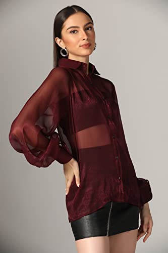 Image of GRECIILOOKS Shirt for Women | Women Shirt | Long Shirt for Women | Shirt Tops for Women | Oversized Shirt for Women