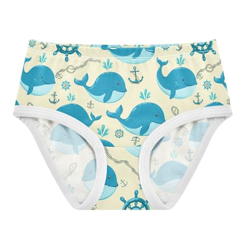 Cute Whale Ocean Yellow Toddler Girls's Underwear 2T 2302201