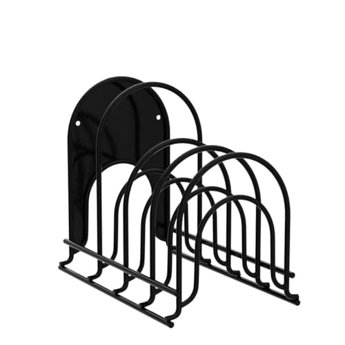 Image of Heavy Duty Pan and Pot Organizer, 5 Tier Rack - Holds Cast Iron Skillets, Griddles and Shallow Pots - Durable Steel Construction - No Assembly Required (5 Tier Rack)