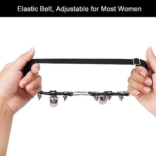 2PCs Adjustable Heart Leg Garter with Anti-Slip Clips, Elastic Studded Thigh Garter for Halloween Parties Cosplay3