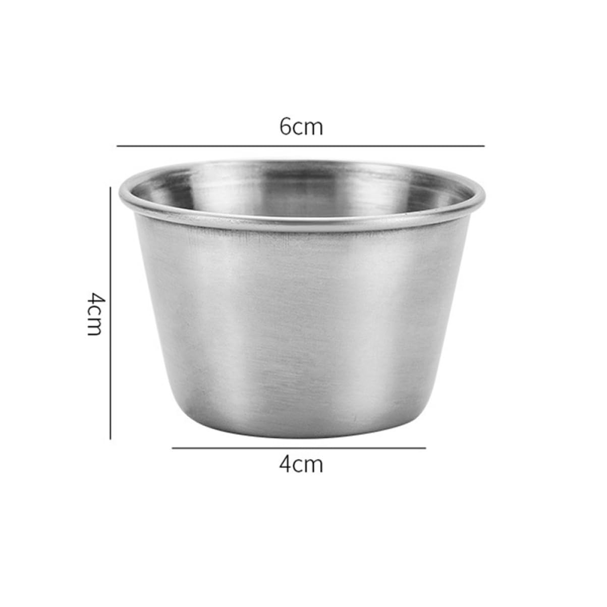 NAMOARLY 12 Small Cups Stainless Steel Dipping Sauce Cups for Mustard Salt Pepper