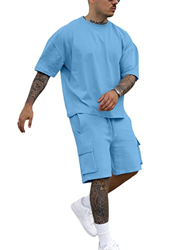 Yanfoam Herren Sets Trainingsanzüge Set Anzug Kordelzug Zwei Stücke...