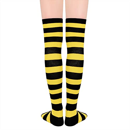 Image of American Trends Womens Rainbow Socks Striped Knee High Socks Thigh High Stockings Casual Tube Socks Costume Leg Warmers